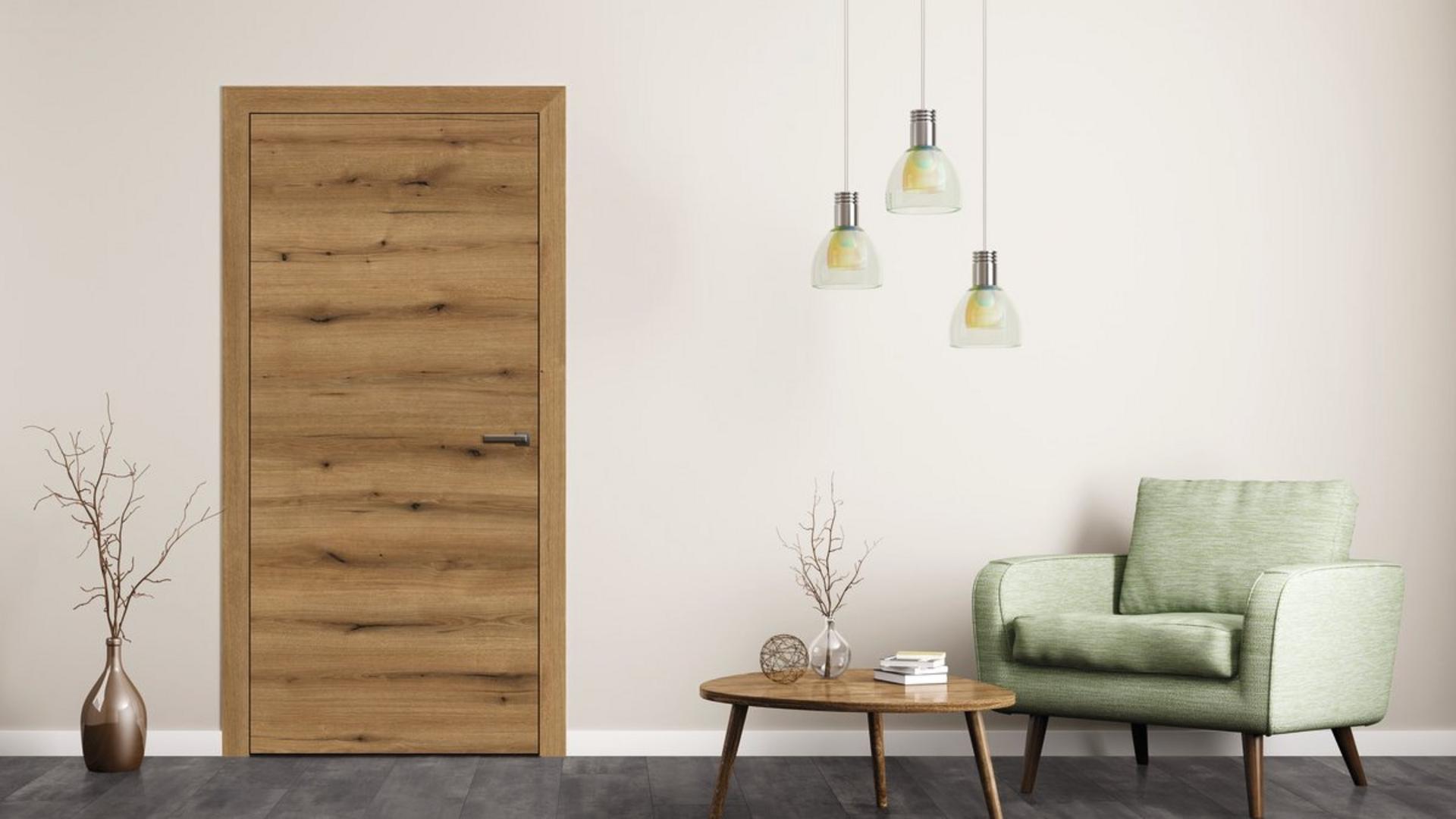 WOODline door in natural wood.